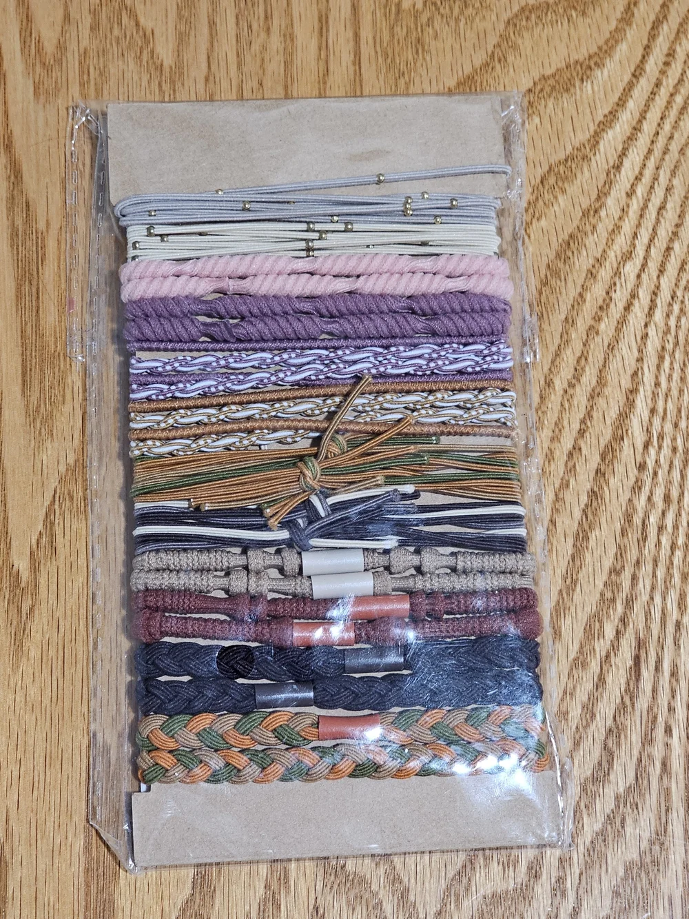 Assorted Neutral & Autumn Hair Tie Set - Multipack Elastic Bands